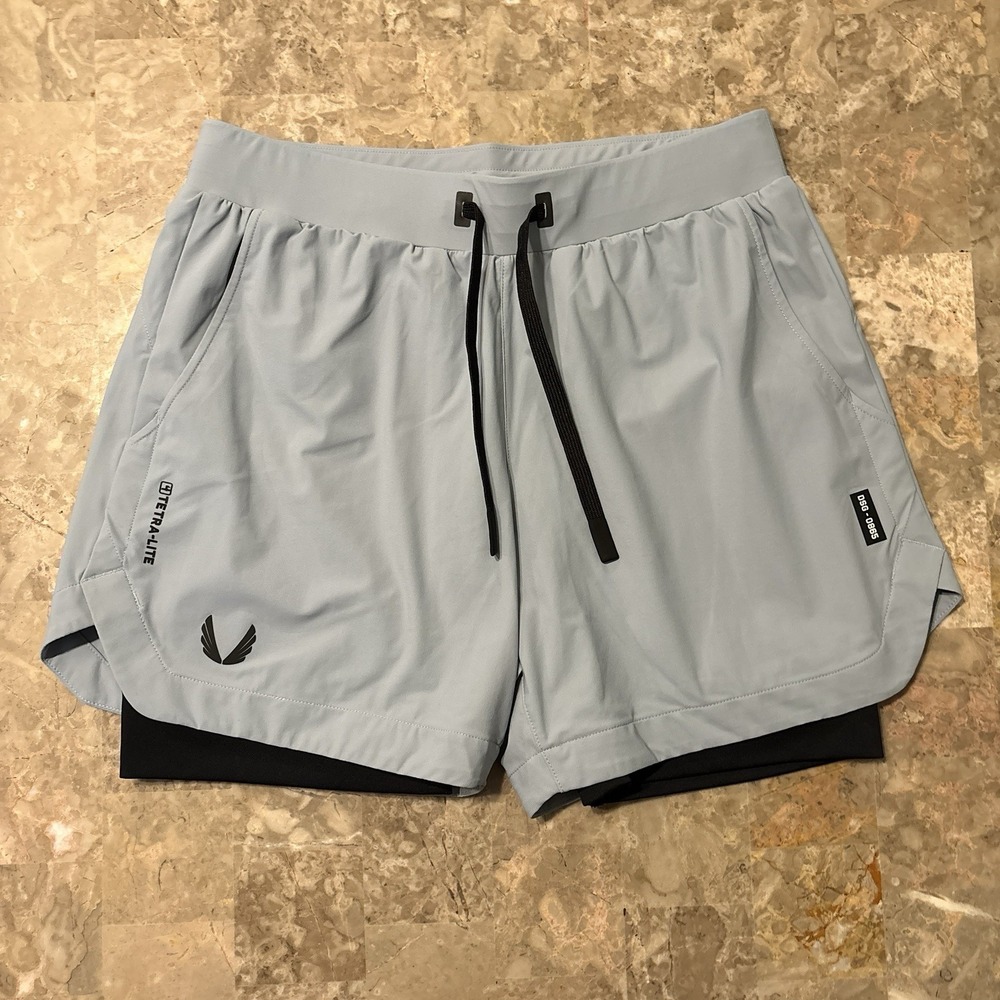 ASRV Shorts Mens Small Grey Tetra Lite 5" Liner Grey Lined Gym Running
